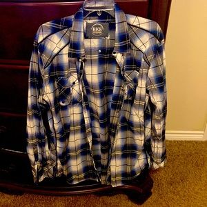 Mens BKE button down long sleeve plaid shirt